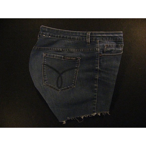 CALVIN KLEIN CUTOFF JEAN SHORTS Cut Off W 34 Denim Blue Hot Pants - Picture 2 of 9
